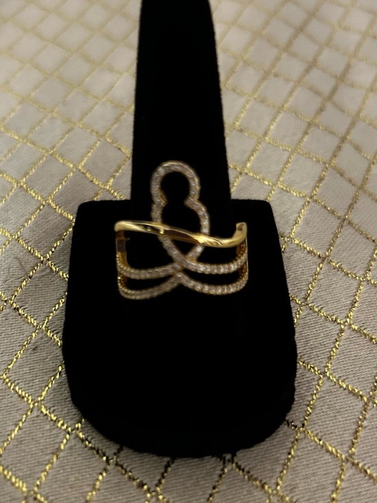 Jewelry - Gold Plated Multi-Row Crystal Accent Women's Ring